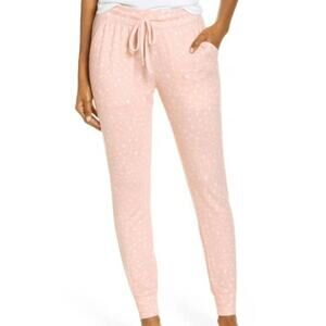 BP. Women's Loungewear Sleep Pants Size Small Pink Smoke Fuzzy Dots NWT Pockets